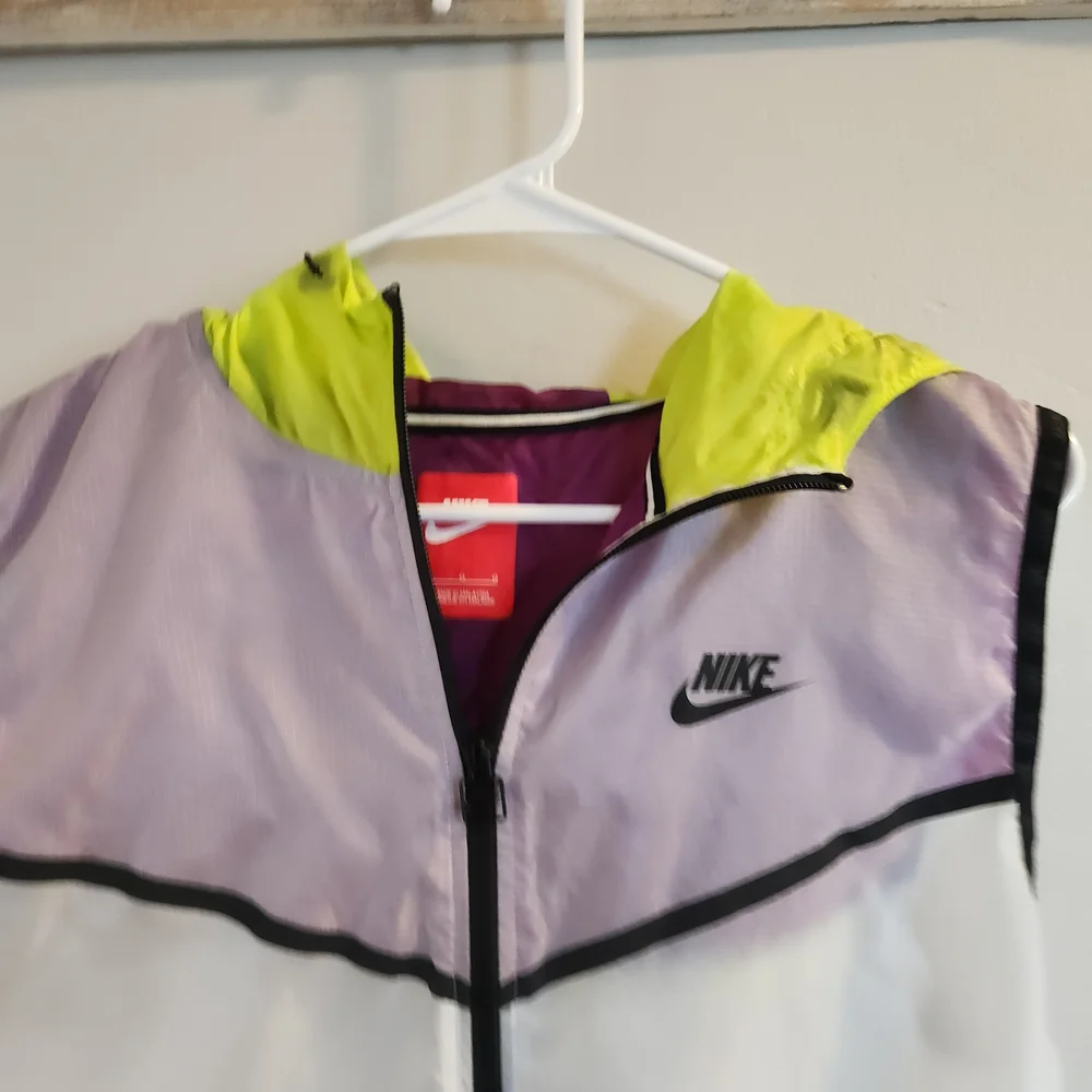 Nike Purple and Neon Green Sleeveless Vest Large